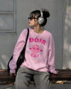 Retro Doja Cat Sweatshirt Rap Meme Face Doja Cat Shirt Pop Music Rapper Crewneck - Light Pink - WorldWideShirt