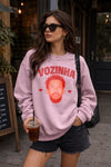 Retro Vozinha Sweatshirt, Vintage Vozinha Face Shirt, Goalkeeper Soccer Legend Crewneck - Light Pink - WorldWideShirt