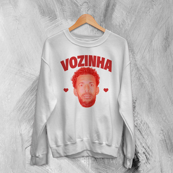 Retro Vozinha Sweatshirt, Vintage Vozinha Face Shirt, Goalkeeper Soccer Legend Crewneck - White - WorldWideShirt