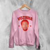 Retro Vozinha Sweatshirt, Vintage Vozinha Face Shirt, Goalkeeper Soccer Legend Crewneck - Light Pink - WorldWideShirt