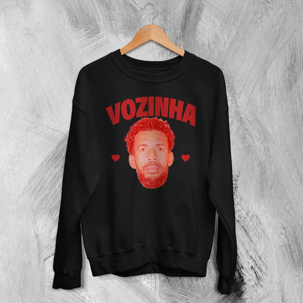 Retro Vozinha Sweatshirt, Vintage Vozinha Face Shirt, Goalkeeper Soccer Legend Crewneck - Black - WorldWideShirt