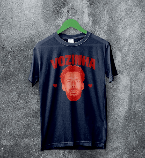 Retro Vozinha T-Shirt, Vintage Vozinha Face Shirt, Goalkeeper Soccer Legend Tee - Navy Blue - WorldWideShirt