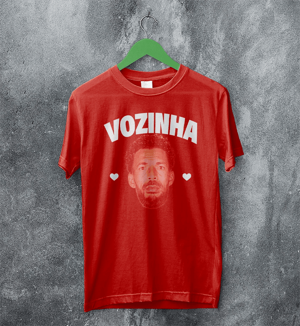 Retro Vozinha T-Shirt, Vintage Vozinha Face Shirt, Goalkeeper Soccer Legend Tee - Red - WorldWideShirt