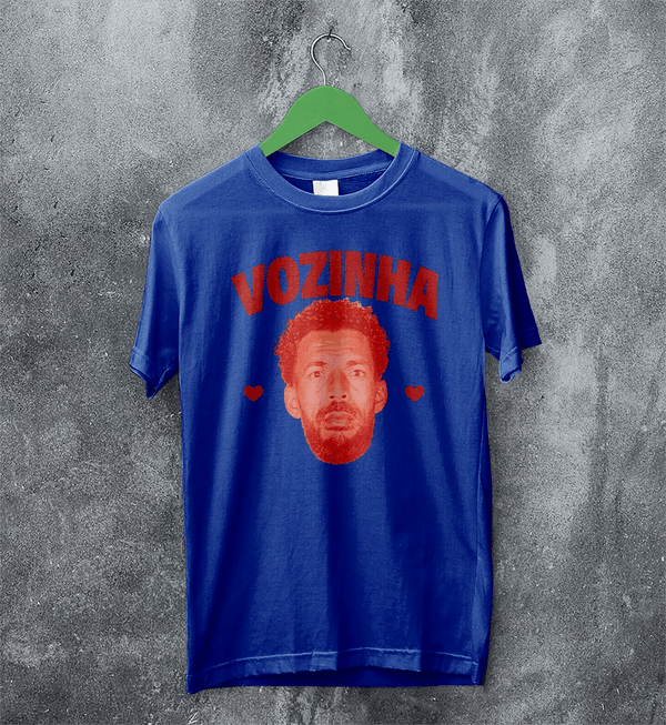 Retro Vozinha T-Shirt, Vintage Vozinha Face Shirt, Goalkeeper Soccer Legend Tee - Royal Blue - WorldWideShirt