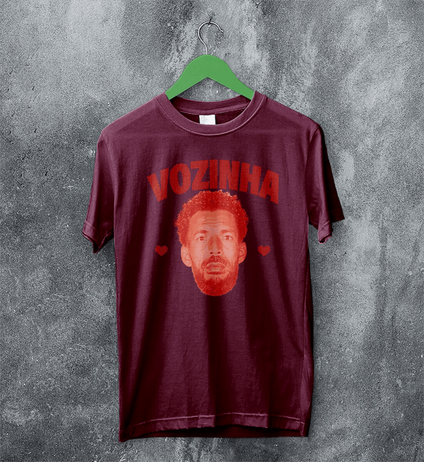 Retro Vozinha T-Shirt, Vintage Vozinha Face Shirt, Goalkeeper Soccer Legend Tee - Red Maroon - WorldWideShirt