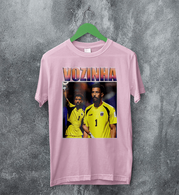 Retro Vozinha T-Shirt, Vozinha Goalkeeper Shirt, Vintage Soccer Legend Tee - Light Pink - WorldWideShirt
