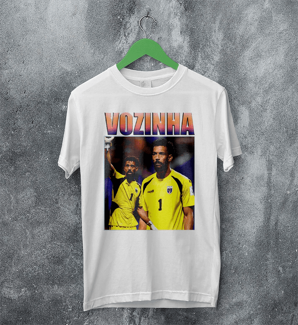 Retro Vozinha T-Shirt, Vozinha Goalkeeper Shirt, Vintage Soccer Legend Tee - White - WorldWideShirt
