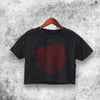 Rose Heart Shape Crop Top Rose Heart Shape Shirt Aesthetic Y2K Shirt - WorldWideShirt