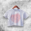 Rose Heart Shape Crop Top Rose Heart Shape Shirt Aesthetic Y2K Shirt - WorldWideShirt
