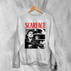 Scarface Tony Montana Sweatshirt Gangster Scarface Shirt Crime Movie Crewneck - White - WorldWideShirt
