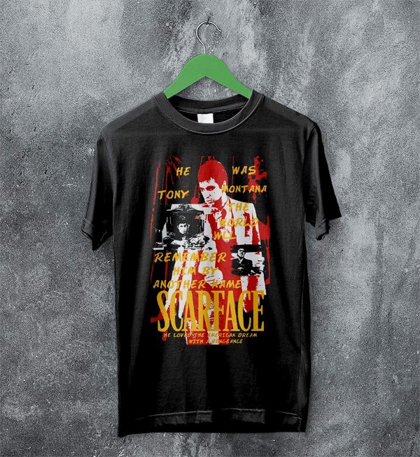 Scarface World Is Yours T-Shirt Tony Montana Scarface Shirt Vintage Movie Tee - Black - WorldWideShirt
