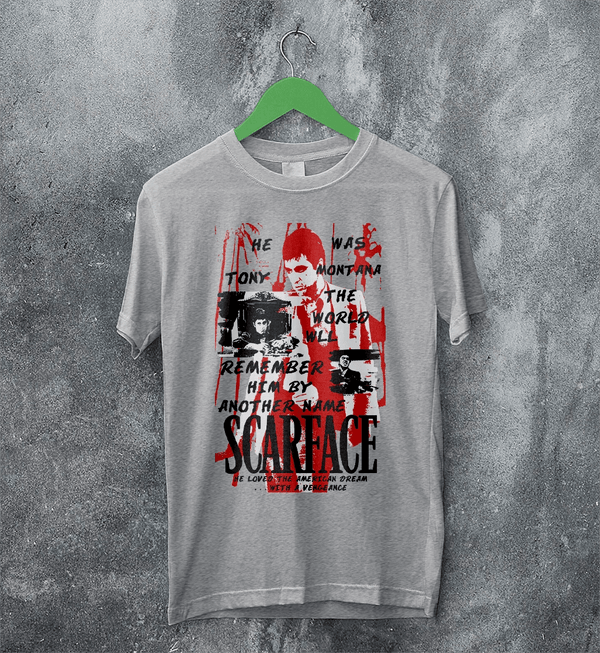 Scarface World Is Yours T-Shirt Tony Montana Scarface Shirt Vintage Movie Tee - Sport Grey - WorldWideShirt