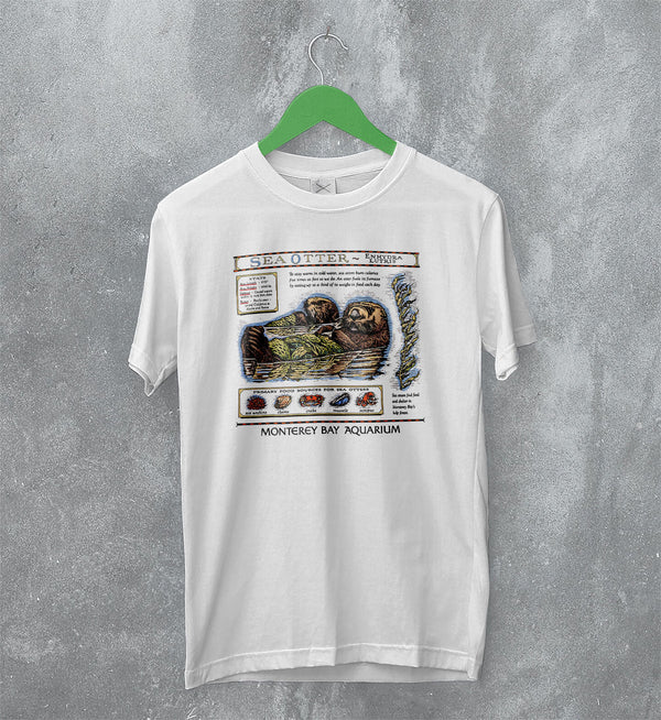 Sea Otter T-Shirt Cute Otters Mammals Animal Shirt Vintage Pet in Aquarium Tee - White - WorldWideShirt