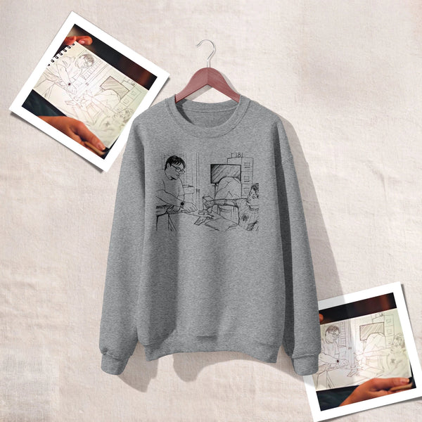 Spider Comic Fans Sweatshirt Spider Home Movie Shirt Superhero Crewneck - Sport Grey - WorldWideShirt