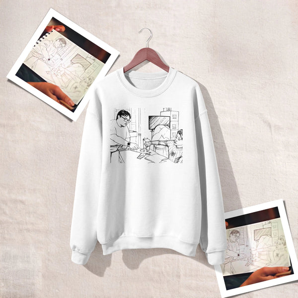 Spider Comic Fans Sweatshirt Spider Home Movie Shirt Superhero Crewneck - White - WorldWideShirt