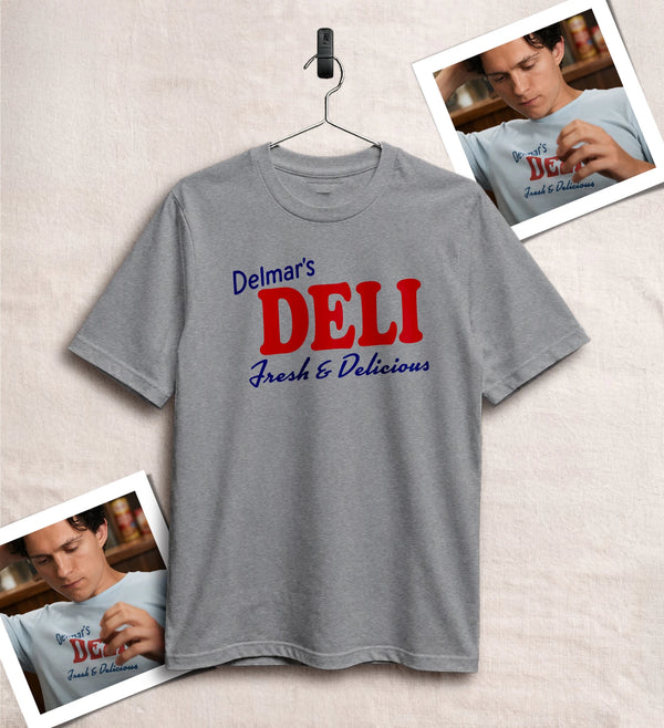 Spider Delmar Deli T-Shirt Superhero Local Queens Shirt Peter Spider Movie Wear - Sport Grey - WorldWideShirt
