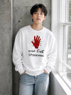 Spider High Five Sweatshirt Spider Web Movie Shirt Spider Hero Crewneck - White - WorldWideShirt