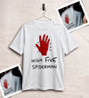 Spider High Five T-Shirt Spider Web Movie Shirt Spider Hero Tee - White - WorldWideShirt