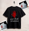 Spider High Five T-Shirt Spider Web Movie Shirt Spider Hero Tee - Black - WorldWideShirt