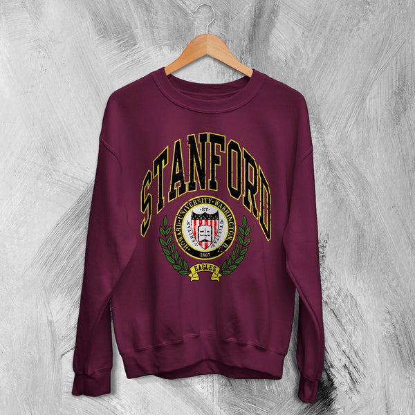 STANFORD University Sweatshirt National Universities Logo Shirt Stanford Merch - Red Maroon - WorldWideShirt