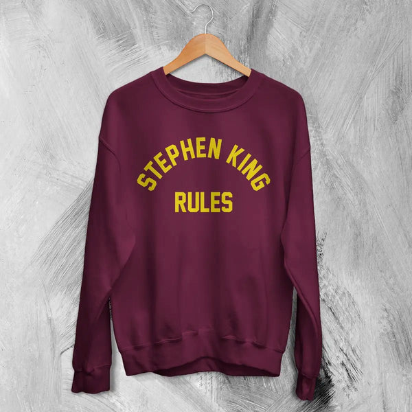 Stephen King Rules Sweatshirt Movie Stephen King Shirt Film Quote Crewneck - Red Maroon - WorldWideShirt