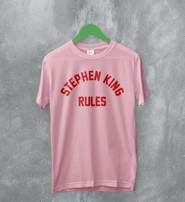 Stephen King Rules T-Shirt Movie Stephen King Shirt Film Quote Tee - Light Pink - WorldWideShirt