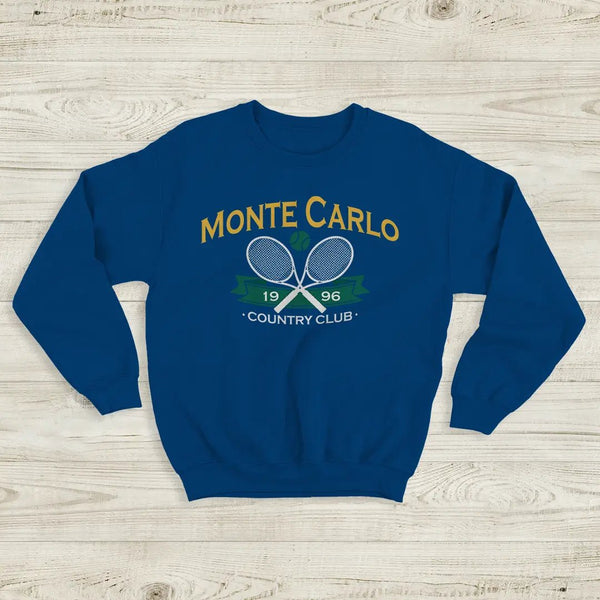 Tennis Sport Sweatshirt 1996 Monte Carlo Tennis Shirt County Club Merch - Royal Blue - WorldWideShirt
