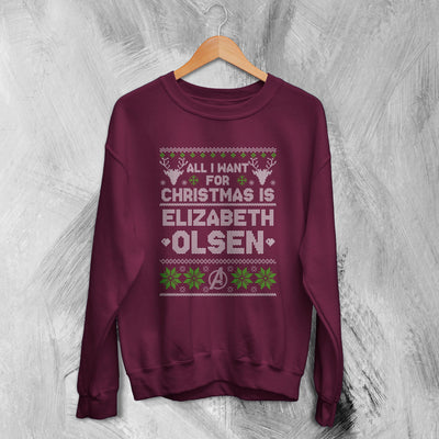 The Avengers Ugly Christmas Sweatshirt Elizabeth Olsen Sweater Gift For Christmas - WorldWideShirt