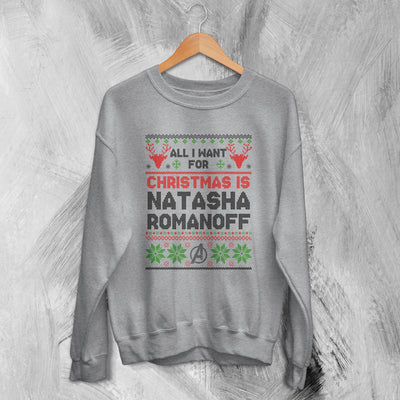 The Avengers Ugly Christmas Sweatshirt Natasha Romanoff Sweater Gift For Christmas - WorldWideShirt