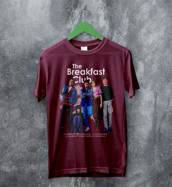 The Breakfast Club T-Shirt Art Movie Poster Shirt Comedy Drama Merch - Red Maroon - WorldWideShirt