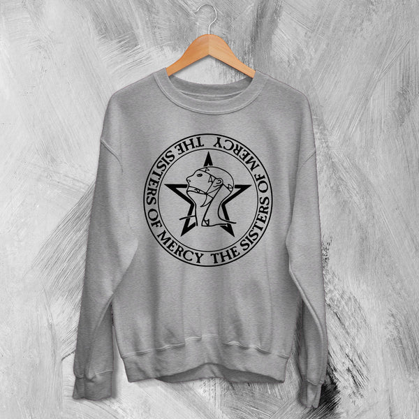 The Sisters of Mercy Logo Sweatshirt Gothic Rock Sisters of Mercy Shirt Punk Crewneck - Sport Grey - WorldWideShirt