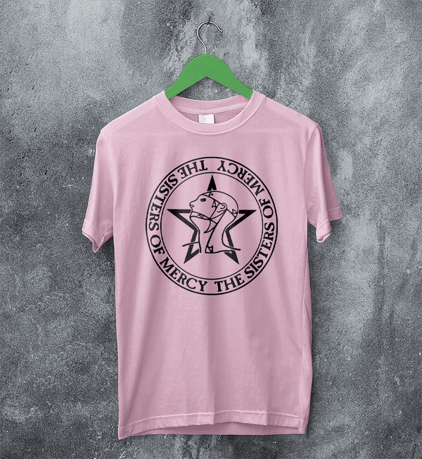 The Sisters of Mercy Logo T-Shirt Gothic Rock Sisters of Mercy Shirt Punk Tee - Light Pink - WorldWideShirt