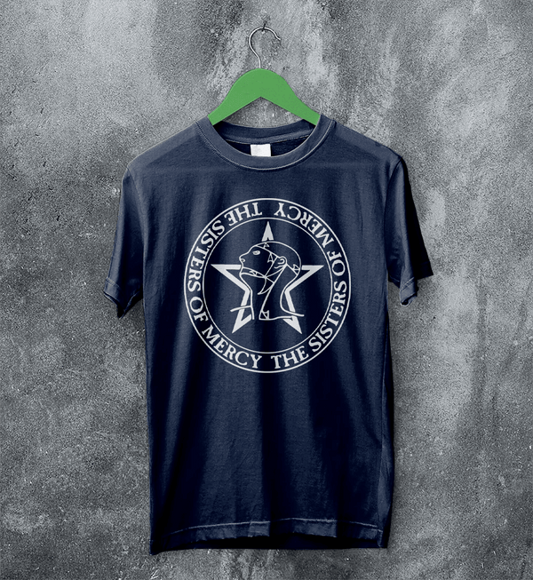 The Sisters of Mercy Logo T-Shirt Gothic Rock Sisters of Mercy Shirt Punk Tee - Navy Blue - WorldWideShirt