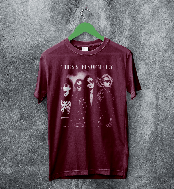 The Sisters of Mercy Member T-Shirt Punk Rock Sisters of Mercy Shirt Punk Music Tee - Red Maroon - WorldWideShirt