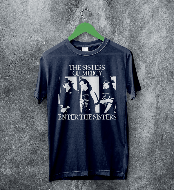 The Sisters of Mercy T-Shirt Gothic Enter The Sisters Shirt Punk Rock Tee - Navy Blue - WorldWideShirt