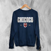 The University of Chicago Sweatshirt Retro Chicago Shirt Est 1890 Campus Merch - Navy Blue - WorldWideShirt