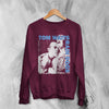 Tom Waits Rain Dogs Sweatshirt 80s Album Tom Waits Shirt Vintage Music Crewneck - Red Maroon - WorldWideShirt