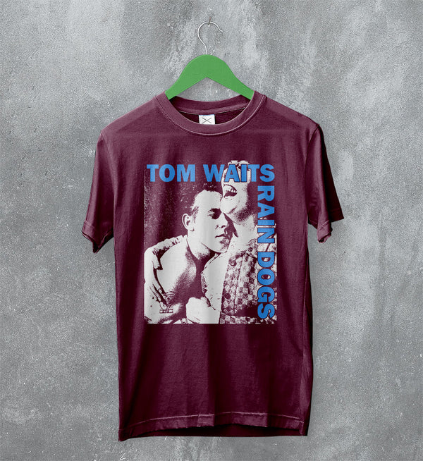 Tom Waits Rain Dogs T-Shirt 80s Album Tom Waits Shirt Vintage Music Merch - Red Maroon - WorldWideShirt