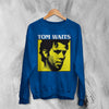 Tom Waits Sweatshirt Jazz Rock Shirt Tom Waits American Music Crewneck - Royal Blue - WorldWideShirt
