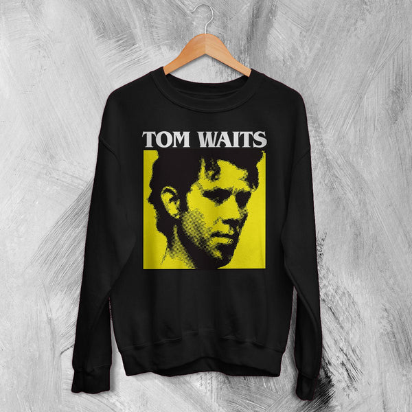 Tom Waits Sweatshirt Jazz Rock Shirt Tom Waits American Music Crewneck - Black - WorldWideShirt