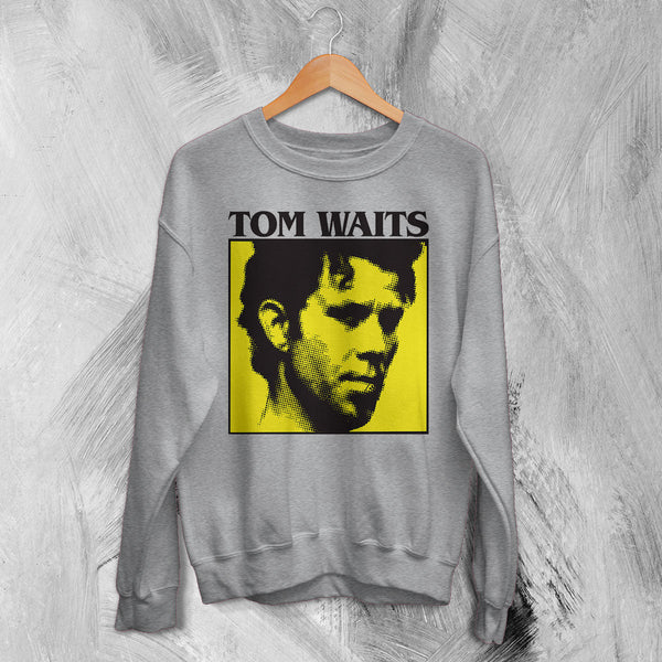 Tom Waits Sweatshirt Jazz Rock Shirt Tom Waits American Music Crewneck - Sport Grey - WorldWideShirt