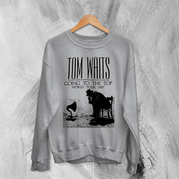Tom Waits Sweatshirt Tour Concert Shirt Vintage Music World Tour 1987 Merch - Sport Grey - WorldWideShirt