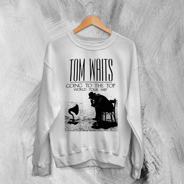 Tom Waits Sweatshirt Tour Concert Shirt Vintage Music World Tour 1987 Merch - White - WorldWideShirt