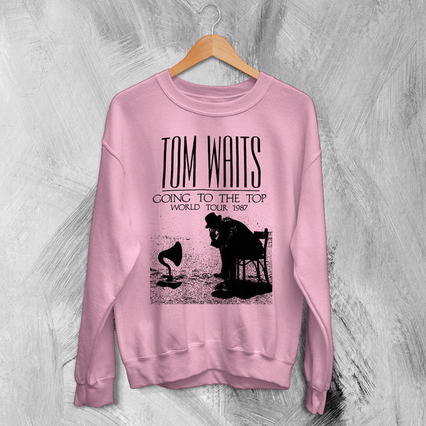 Tom Waits Sweatshirt Tour Concert Shirt Vintage Music World Tour 1987 Merch - Light Pink - WorldWideShirt