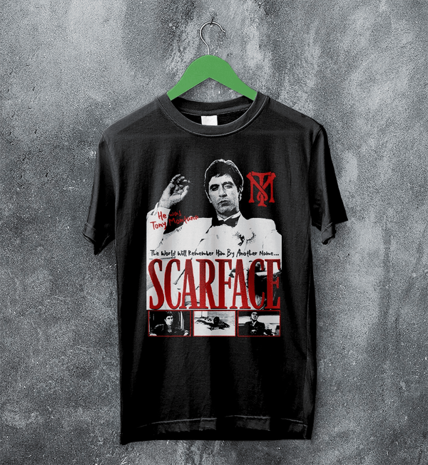 Tony Montana T-Shirt Scarface Movie Shirt Tony Montana Scarface Tee - Black - WorldWideShirt