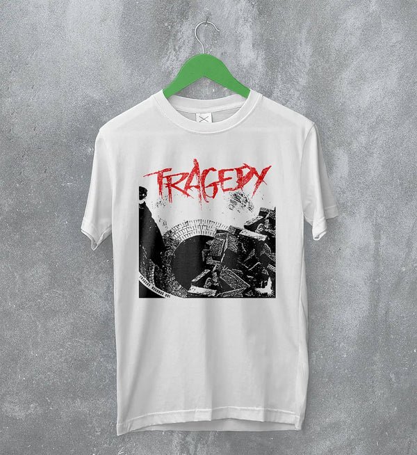 Tragedy Band T-Shirt Vintage Grunge Tragedy Shirt Crust Punk Music Merch - White - WorldWideShirt