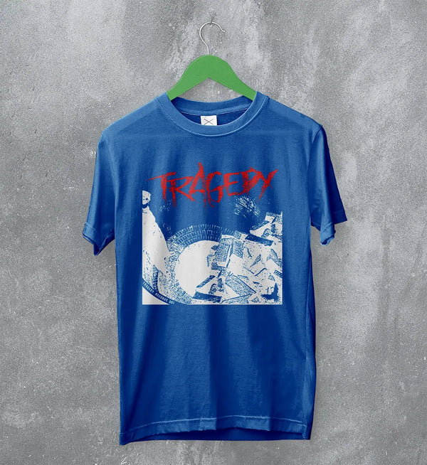 Tragedy Band T-Shirt Vintage Grunge Tragedy Shirt Crust Punk Music Merch - Royal Blue - WorldWideShirt