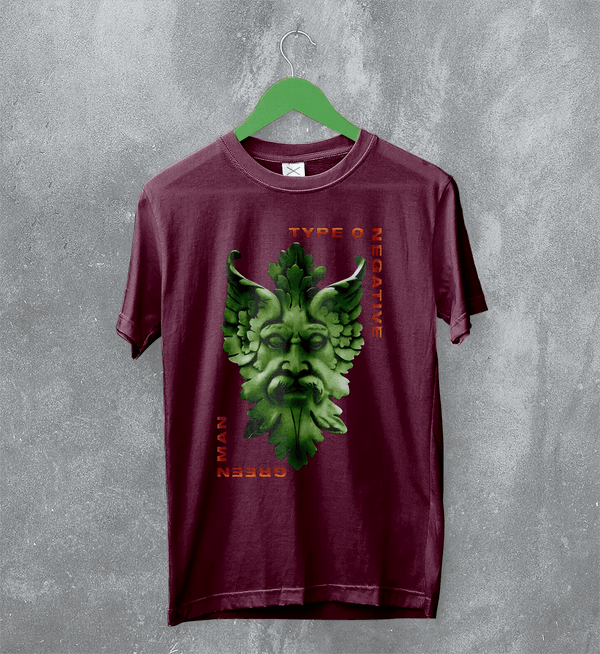 Type O Negative Green Man T-Shirt Gothic Type O Negative Shirt Music Metal Band - Red Maroon - WorldWideShirt
