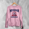 University of Michigan Sweatshirt Great Lakes Shirt Knowledge Michigan University - Light Pink - WorldWideShirt