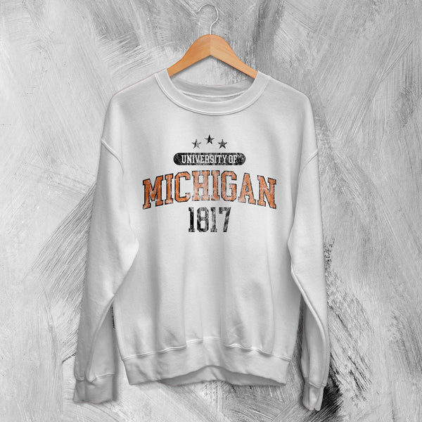 University of Michigan Sweatshirt Michigan University Shirt National Universities - White - WorldWideShirt